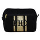 Personalized Black Canvas Lined Travel Kit With Gold Stripes Image 2 of 3